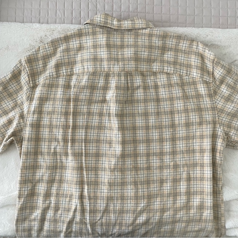 Men's Abercrombie and Fitch Beige 90s Oversized Flannel (Men’s Size M) - Picture 6 of 8
